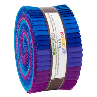 Kona Quilting Cotton 2.5"Jelly Roll Strips Peacock by Robert Kaufman