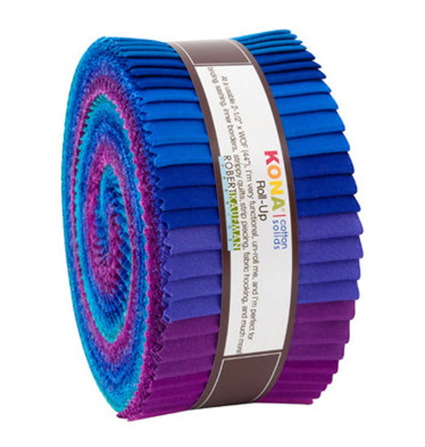 Kona Quilting Cotton 2.5"Jelly Roll Strips Peacock by Robert Kaufman